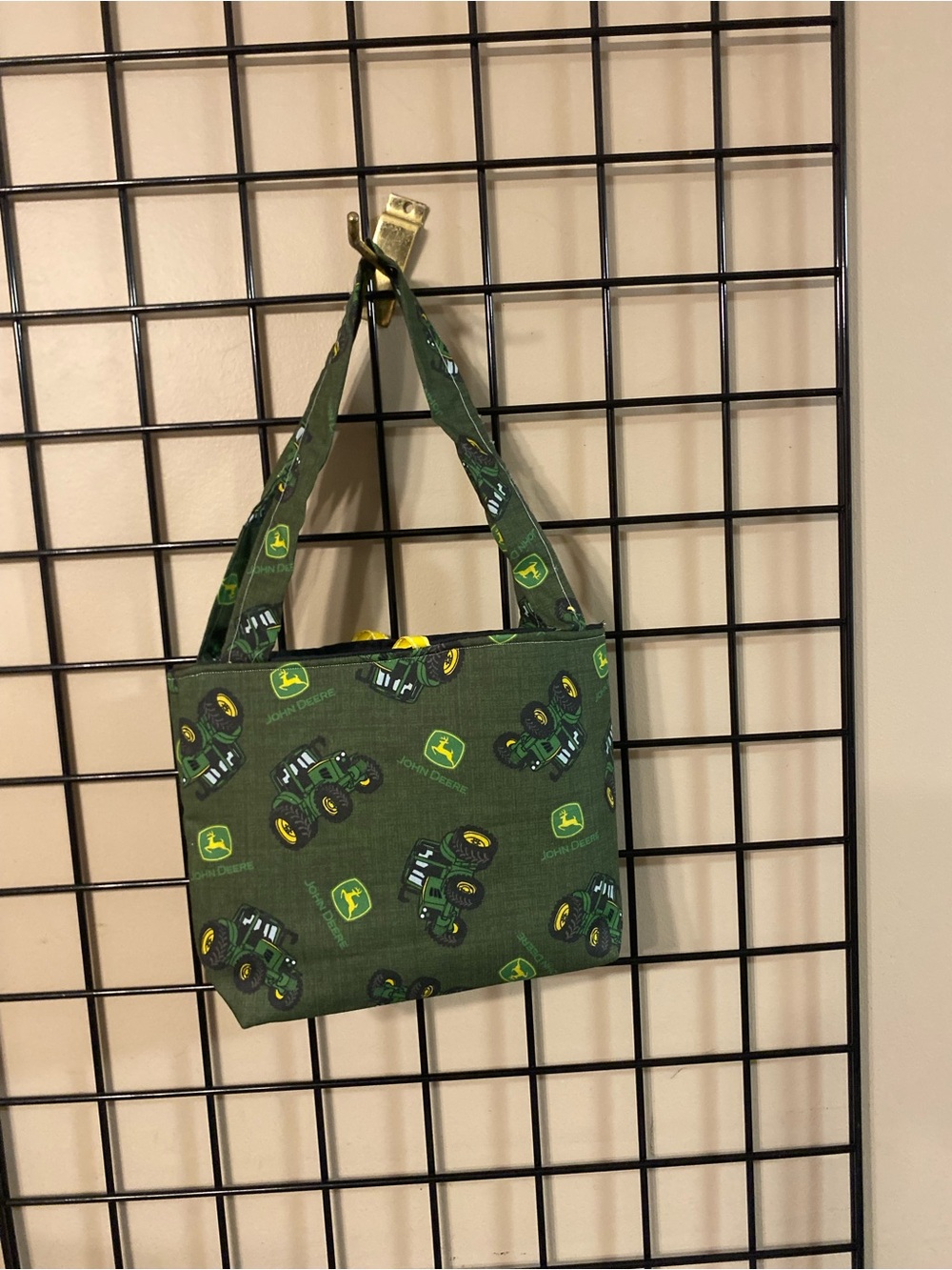 John Deere homemade Green Bag with Tractor Print